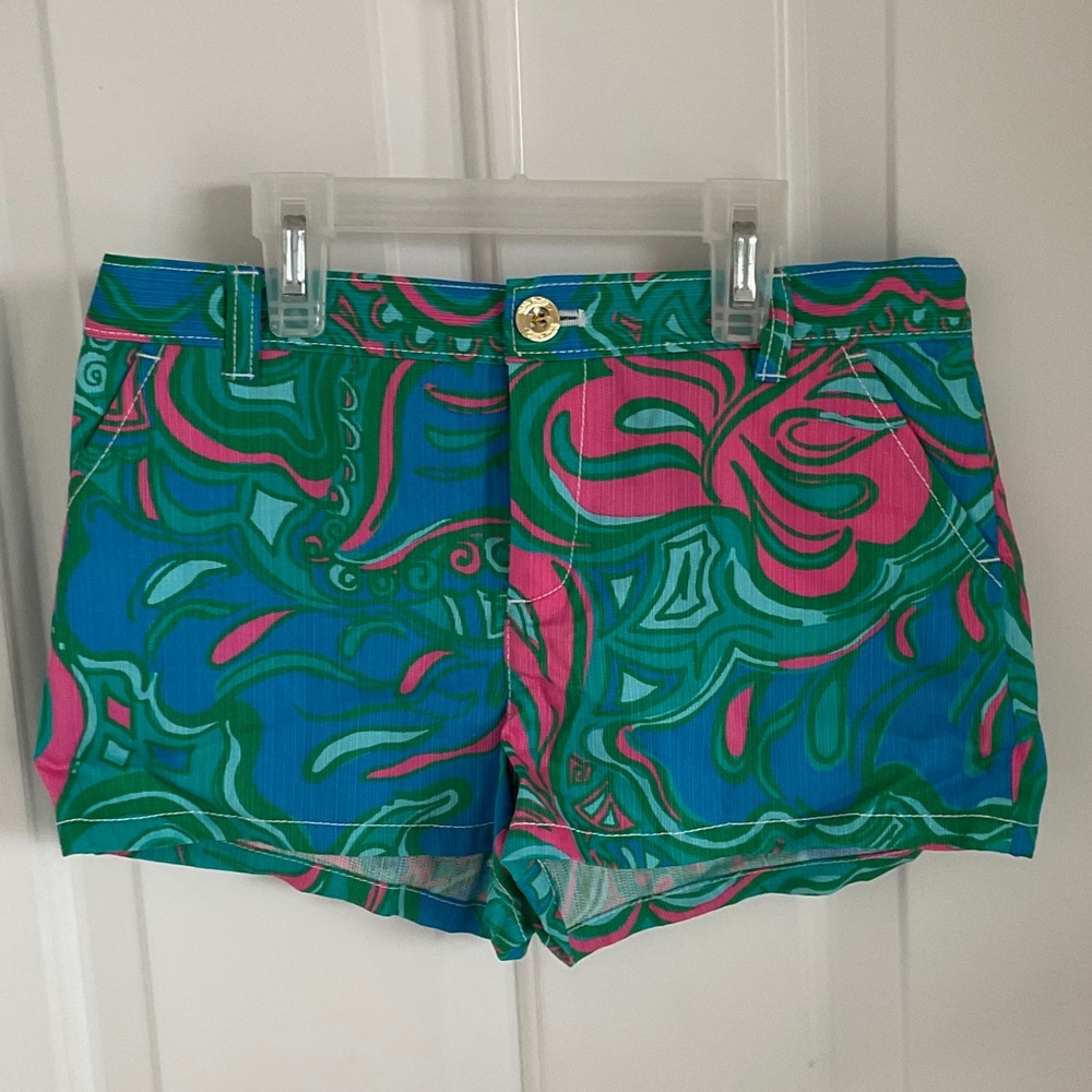 Lilly Pulitzer Pink and Green High Waist Shorts